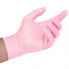 Handsker - pink nitril M - 100 stk.